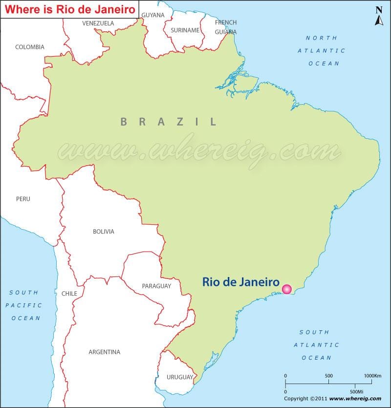 show-Rio de Janeiro pe o hartă
