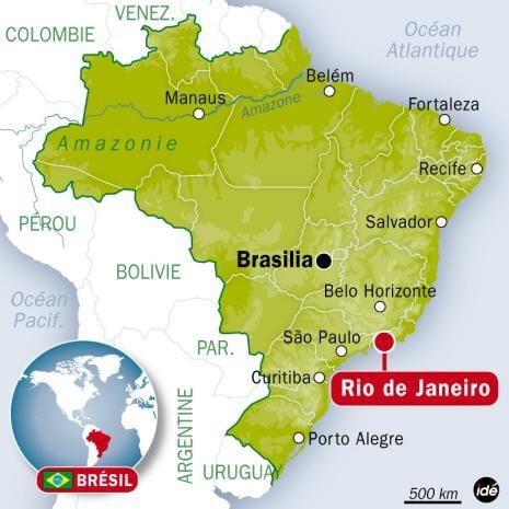 harta braziliei și Rio de Janeiro