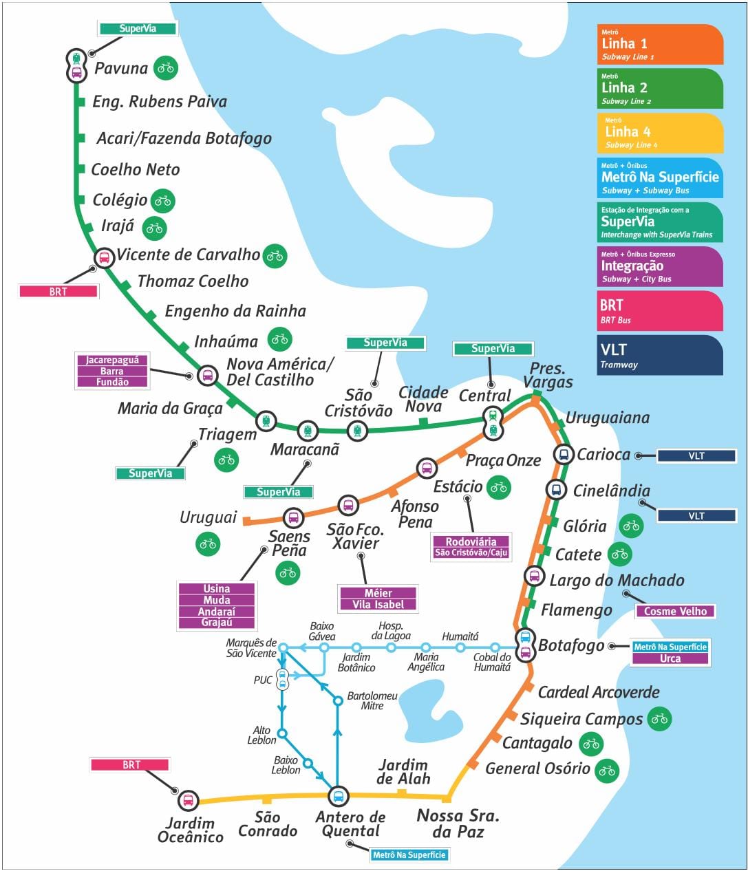 metro Rio de Janeiro hartă