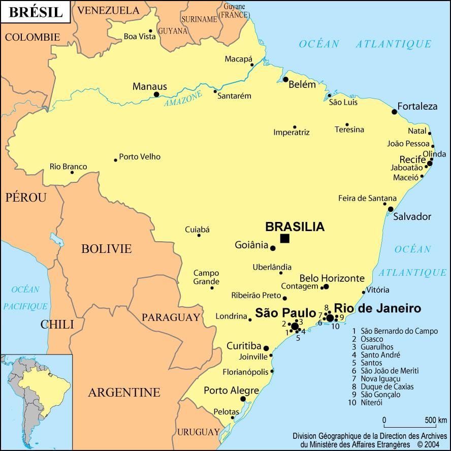harta brazilia arată Rio de Janeiro