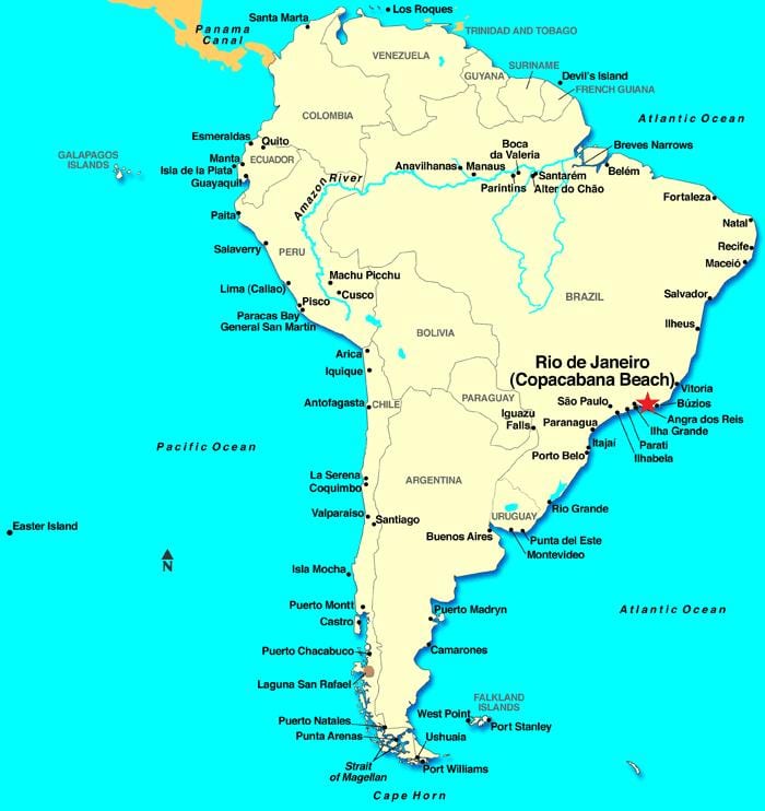 Rio de Janeiro harta america de sud