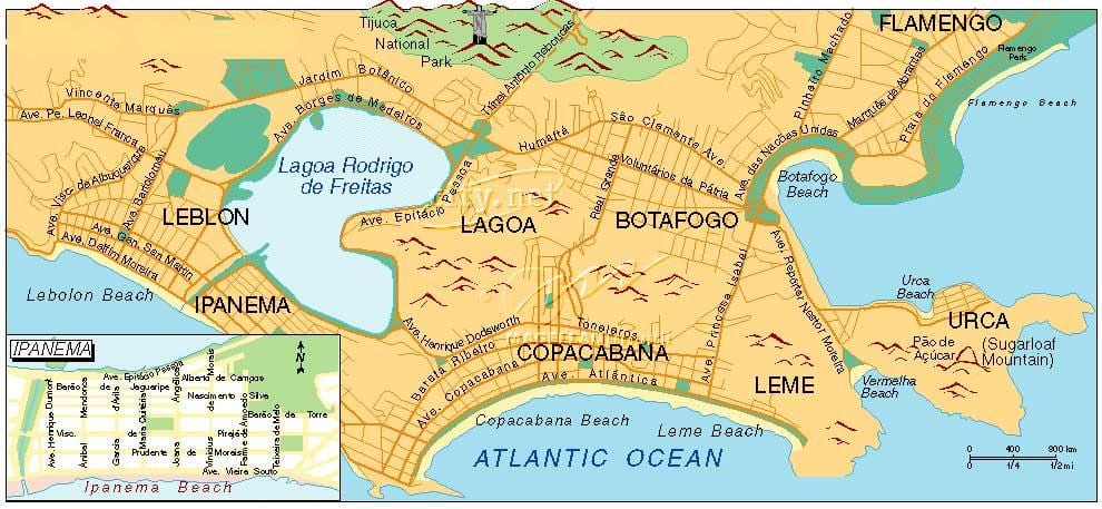 harta plaje din Rio de Janeiro