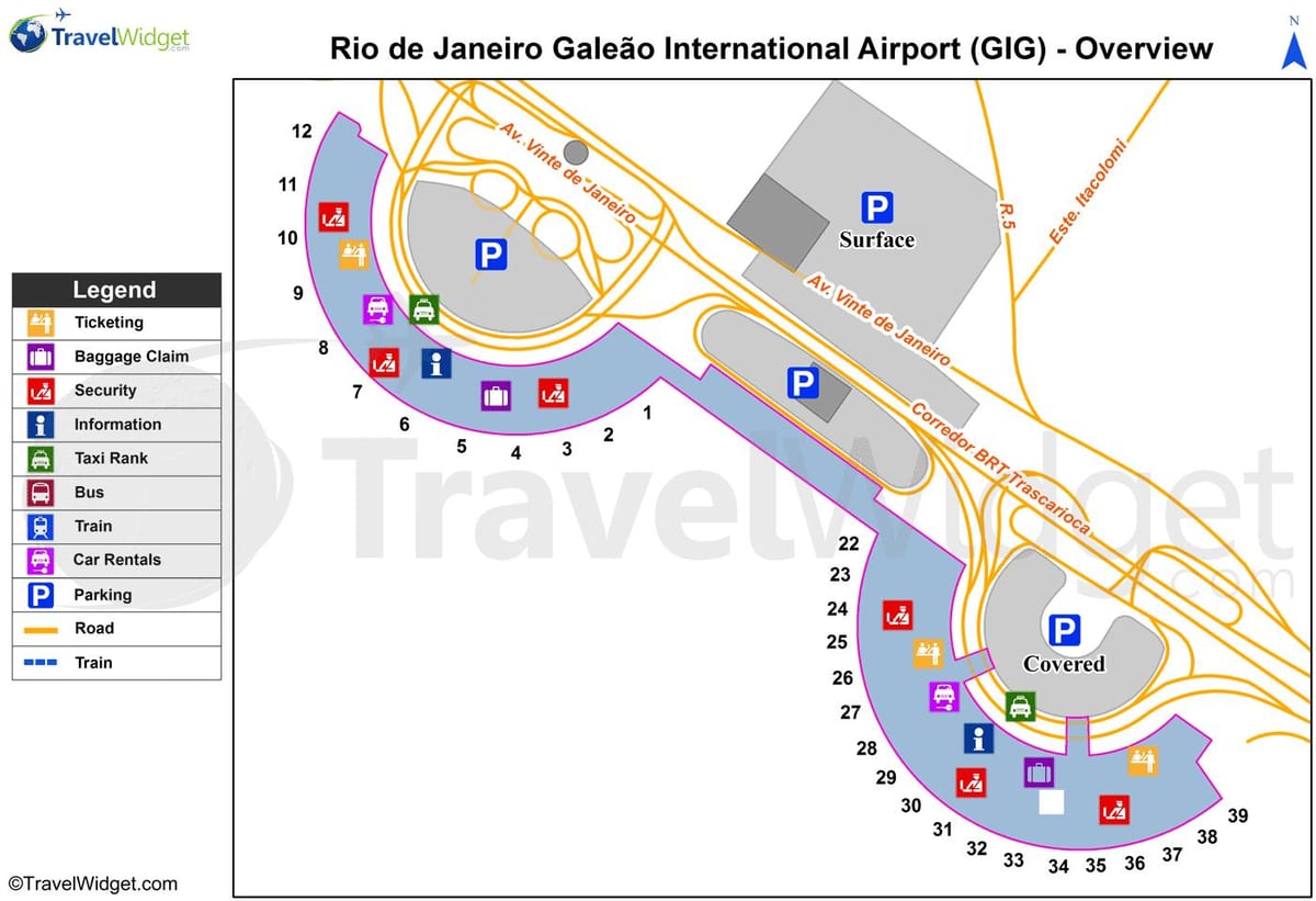 Rio de Janeiro concert aeroport hartă
