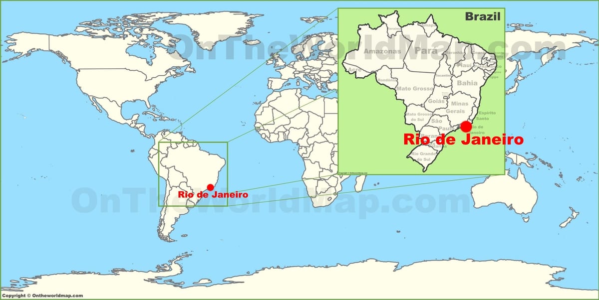 în cazul în care este Rio de Janeiro, situat pe harta lumii