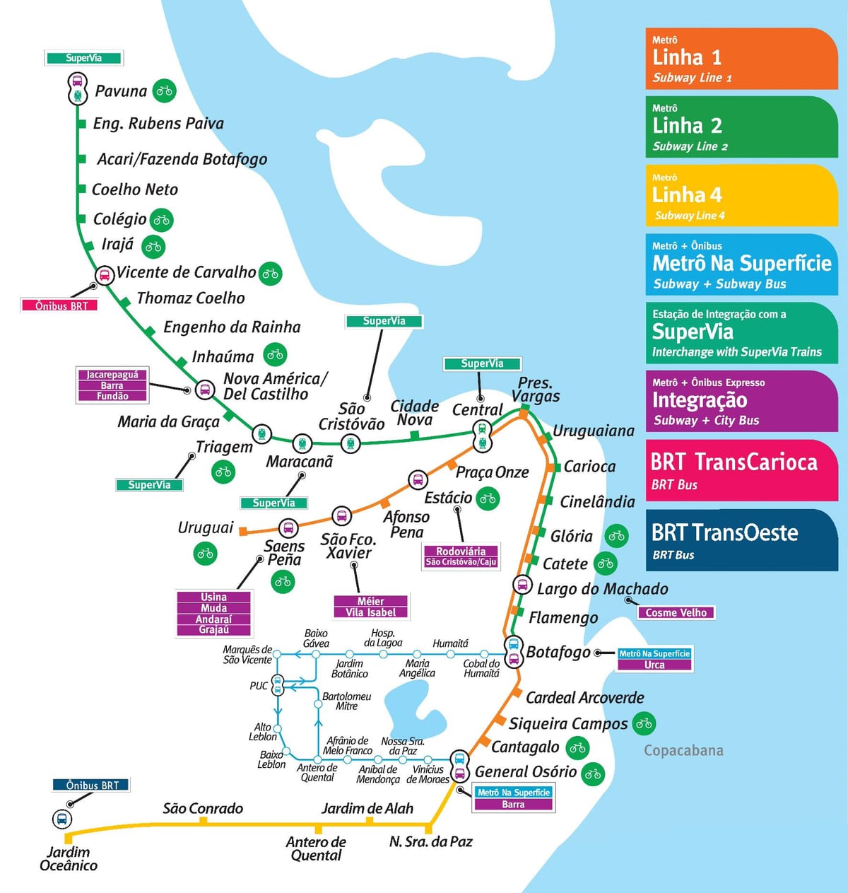 metrou Rio de Janeiro hartă