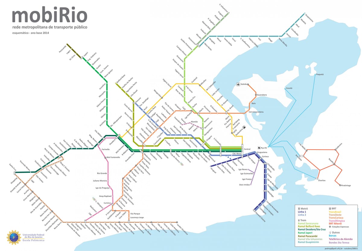 hartă de tranzit de la Rio