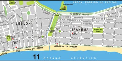 Leblon din Rio de Janeiro hartă