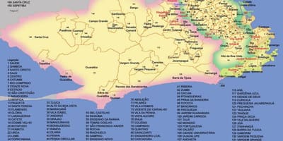 Harta de la Rio de Janeiro municipalități